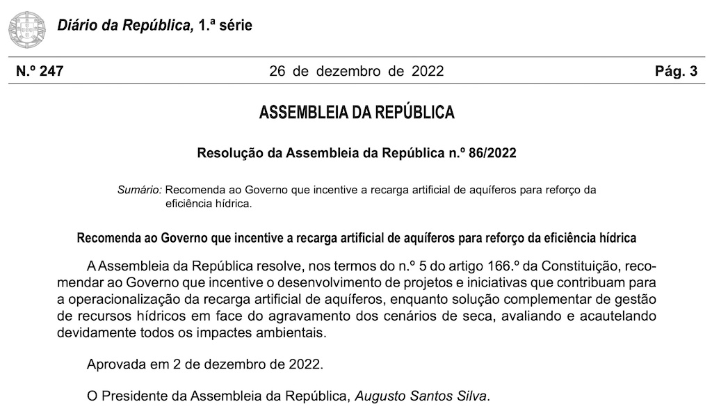 Great news from Portugal regarding future MAR development in the country
